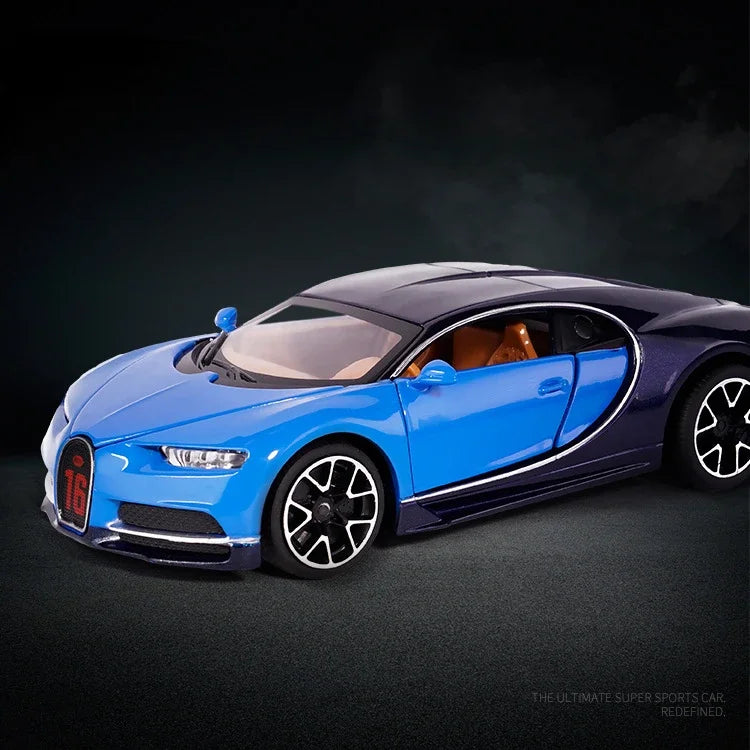 Auto Bugatti Chiron 1/32 Juguete Coleccionable con Luz y Sonido