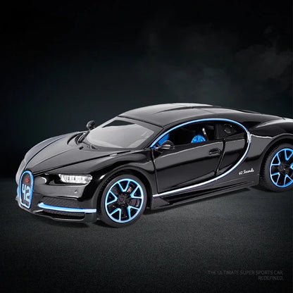 Auto Bugatti Chiron 1/32 Juguete Coleccionable con Luz y Sonido
